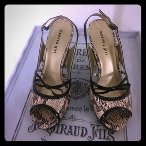 Madden Girl Snakeskin Peep toe Heels